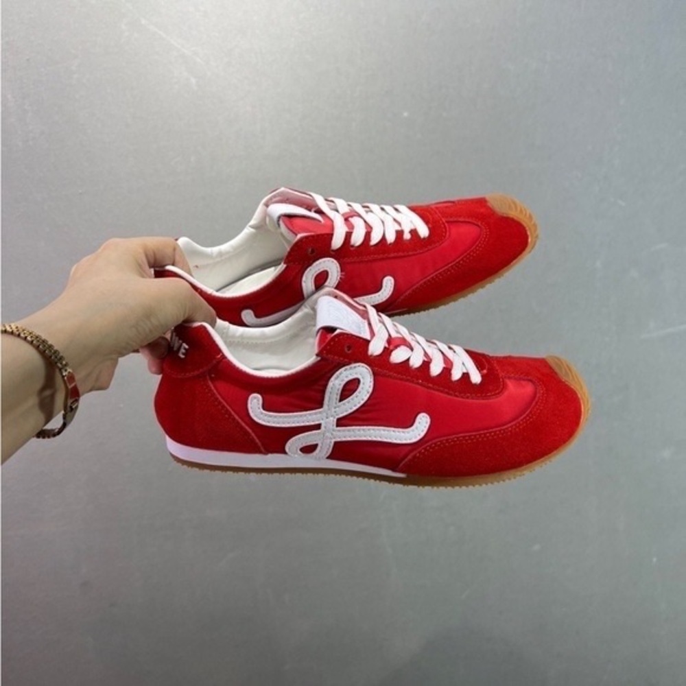 Loewe Red and White Women's Sneakers